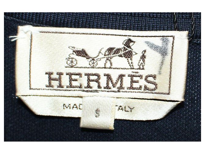 Hermès Navy Blue H Embroidered Buttoned Polo Shirt - view 6