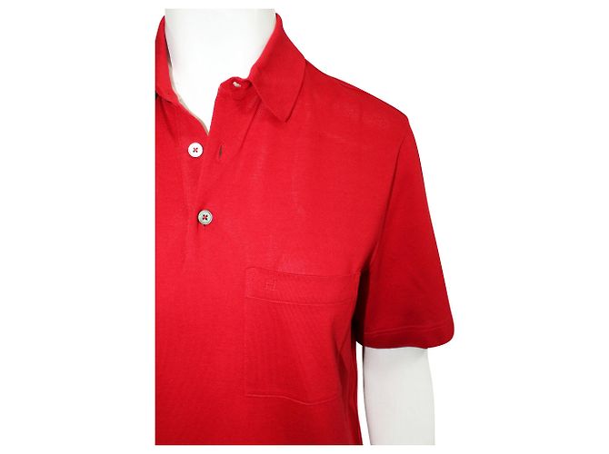 Hermès Polo rojo bordado con H Roja - vista 4