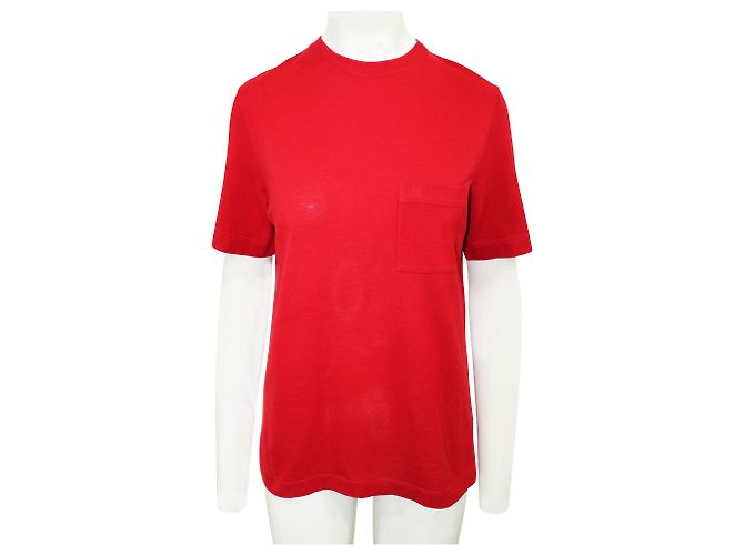 Hermès Rotes T-Shirt mit H-Stickerei - Ansicht 2