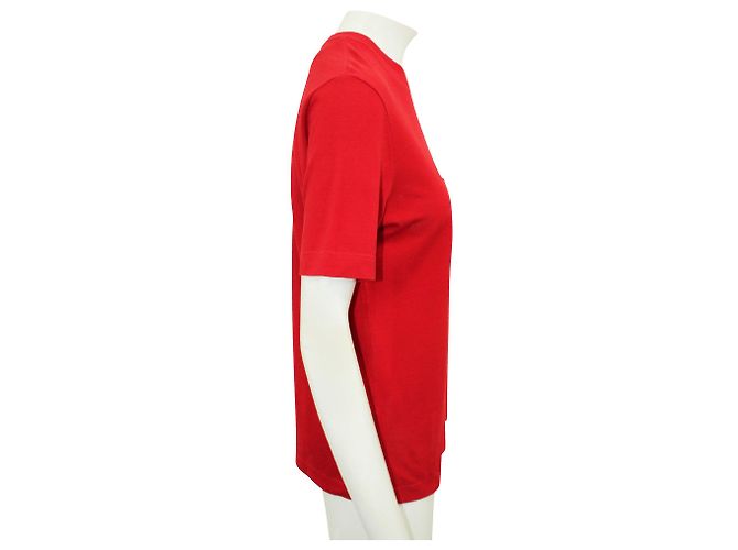 Hermès Rotes T-Shirt mit H-Stickerei - Ansicht 3