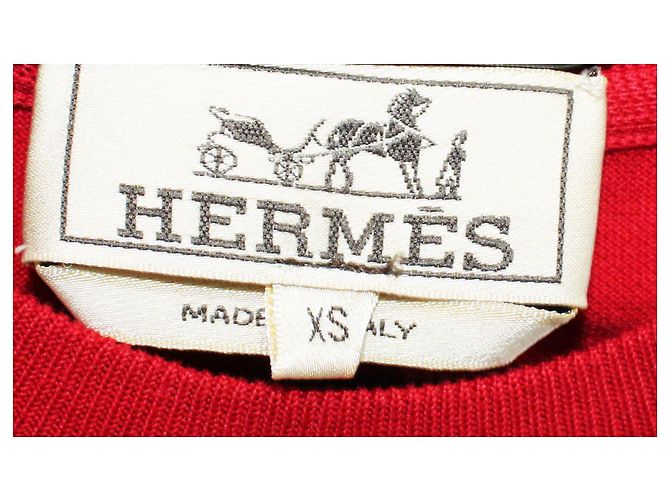 Hermès Rotes T-Shirt mit H-Stickerei - Ansicht 7