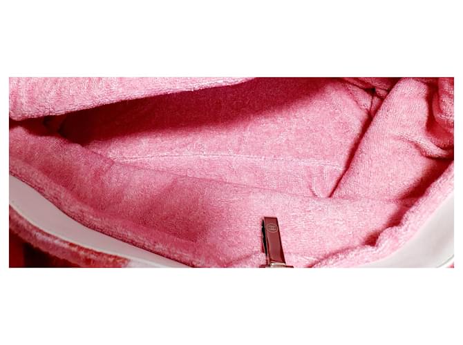 Borsa shopper Chanel Rosa Bianco Fuschia - vista 8