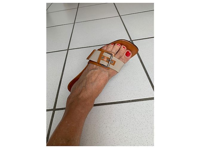 Céline Leather Mules Eggshell - view 2