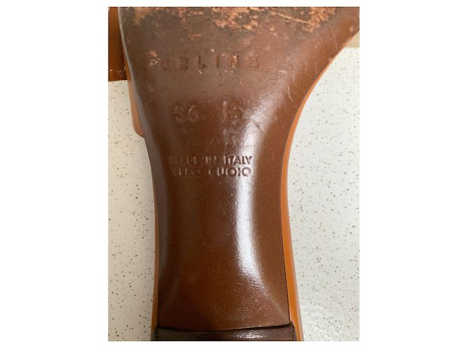 Céline Leather Mules Eggshell - view 3