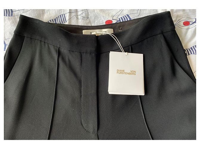 Pantalones rectos de crepé negro Diane Von Furstenberg - vista 2