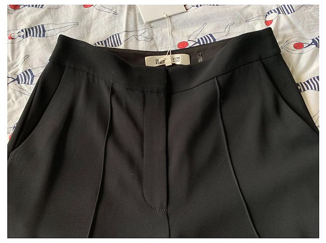 Pantalones rectos de crepé negro Diane Von Furstenberg - vista 3