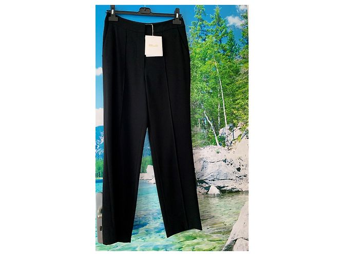Pantalones rectos de crepé negro Diane Von Furstenberg - vista 8