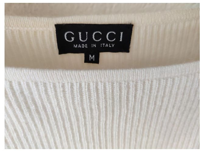SUÉTER DE CUELLO BARCO DE PUNTO DE CASHMERE GUCCI Crudo - vista 2