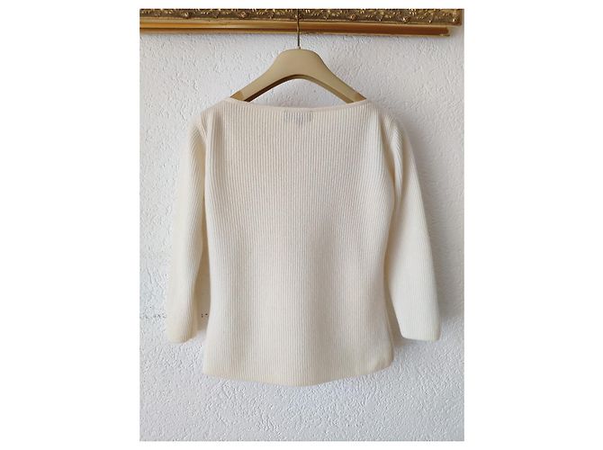 SUÉTER DE CUELLO BARCO DE PUNTO DE CASHMERE GUCCI Crudo - vista 3