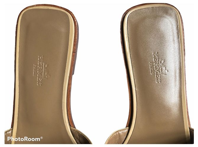 Hermès Mules Beige Leder Lackleder 39 - Ansicht 5