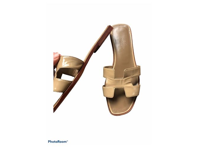 Hermès Mules Beige Leder Lackleder 39 - Ansicht 6