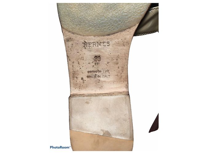 Hermès Mules Beige Leder Lackleder 39 - Ansicht 7