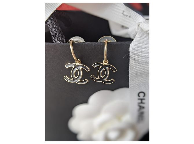 Chanel CC 08C Collana con orecchini in smalto nero set - vista 9
