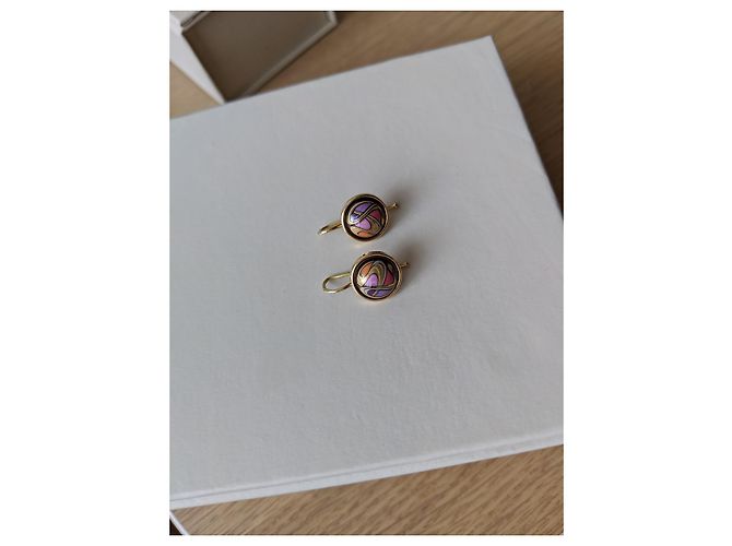 Frey Wille 18k Boucles d'oreilles cabochon Sarah Bernhardt en or jaune - vue 8