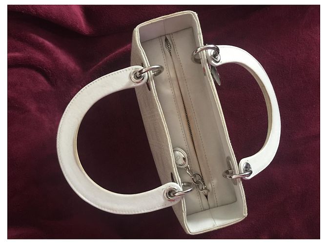 Borsa Lady Dior Dior in pelle crema Crudo - vista 3