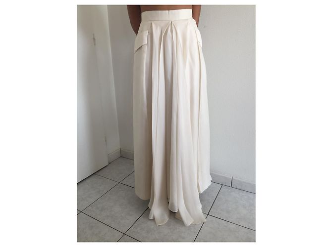 Falda Maxi Dior Organza Crema Crudo - vista 2