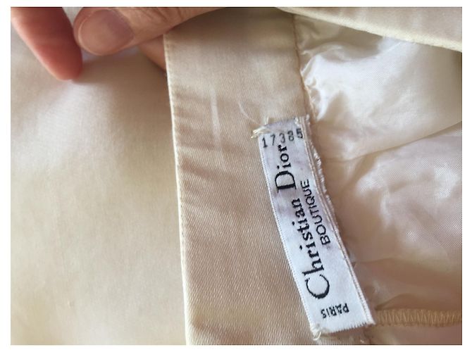Falda Maxi Dior Organza Crema Crudo - vista 3