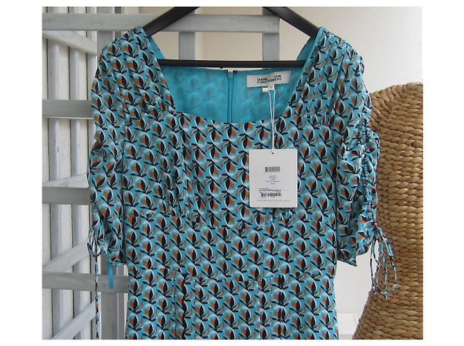 Diane Von Furstenberg Beatrix Langkleid Türkis - Ansicht 3