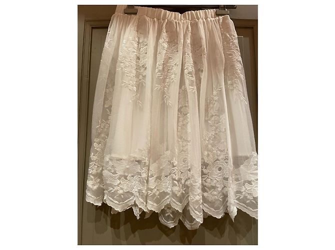 Autre Marque Sottogonna in pizzo color eggshell Bianco sporco - vista 2