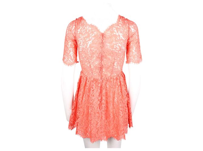 Clover Canyon Vestido de encaje Millie Summer Peach Rosa Melocotón - vista 3