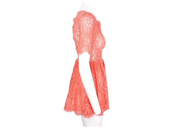 Clover Canyon Vestido de encaje Millie Summer Peach Rosa Melocotón - vista 4
