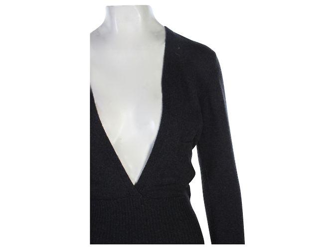 Hermès Mono de cachemira gris oscuro - vista 5