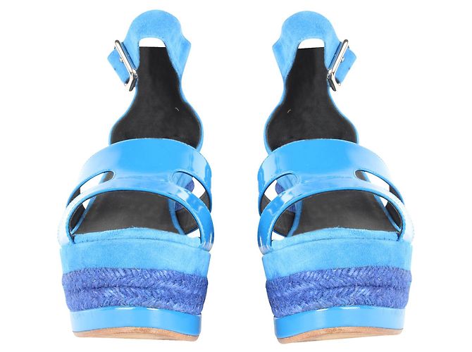 Hermès Cunhas de espdrille Ilana azul elétrico - vista 3