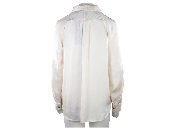 Shanghai Tang Chemise classique en soie Blanc - vue 3