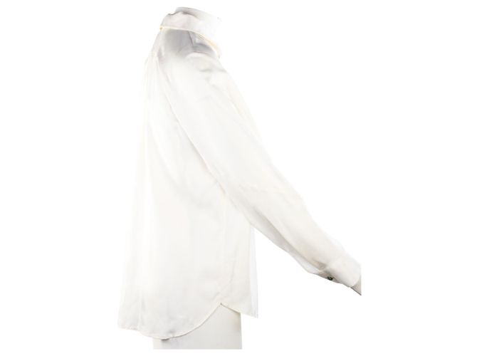 Shanghai Tang Chemise classique en soie Blanc - vue 4