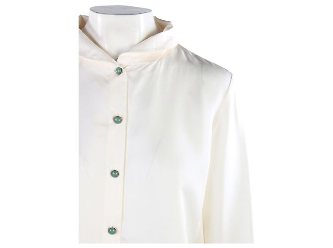 Shanghai Tang Chemise classique en soie Blanc - vue 5