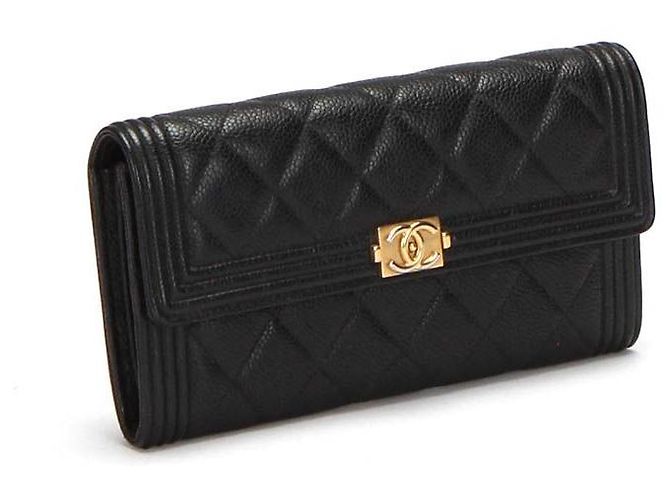 Chanel Boy Channel Lange Geldbörse in Schwarz - Ansicht 2