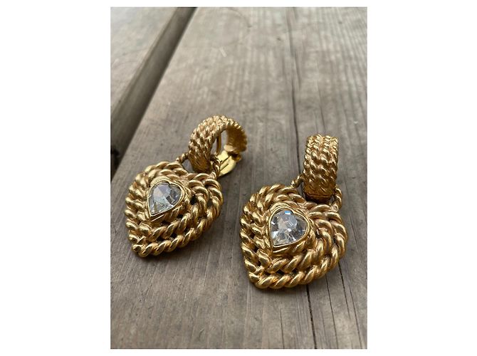 Orecchini Yves Saint Laurent dorati in metallo D'oro - vista 5