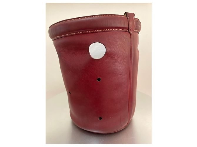 Borsa Hermès Mangeoire Rosso Scuro Pelle Bordò - vista 3