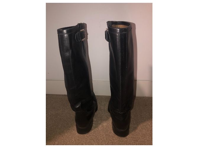 Botas Free Lance de cuero negro con hebilla de plata - vista 2