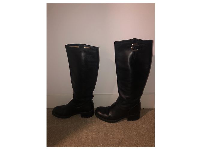 Botas Free Lance de cuero negro con hebilla de plata - vista 3