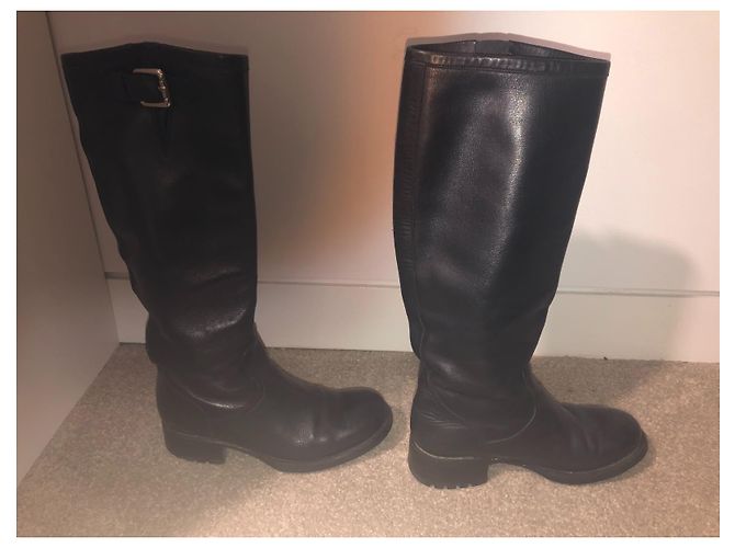 Botas Free Lance de cuero negro con hebilla de plata - vista 4