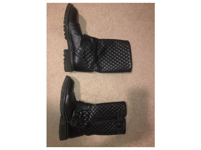 Botas Chanel de piel negra talla 37 Negro - vista 4