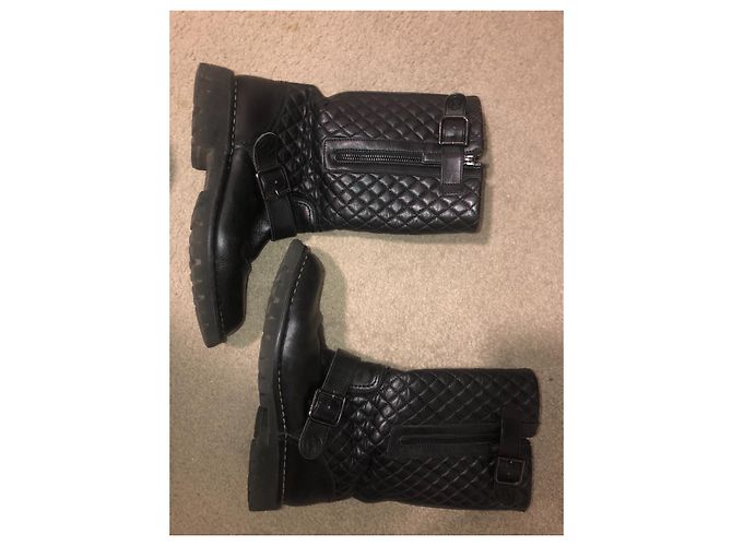 Botas Chanel de piel negra talla 37 Negro - vista 5