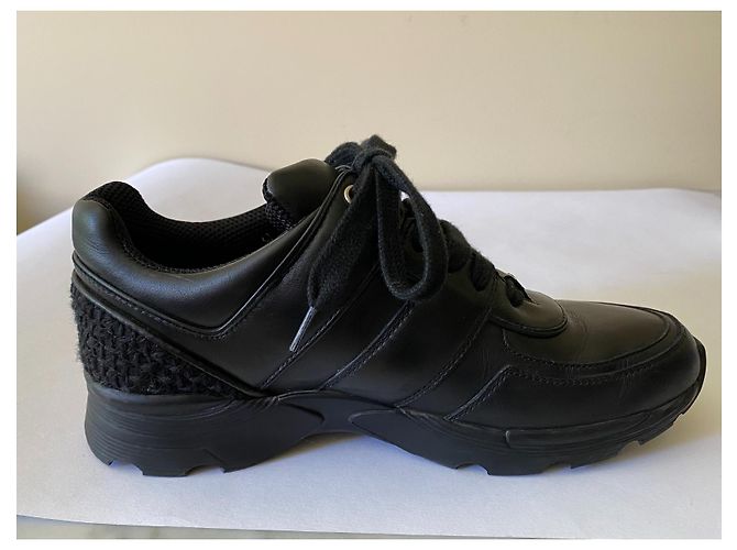 Sneakers Chanel in pelle nera Nero - vista 2