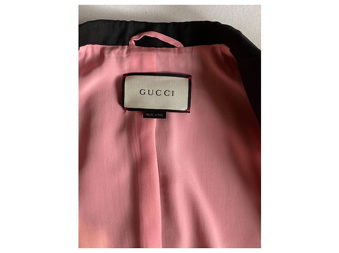 Gucci Black Wool Jacket with Pink Lining - view 4