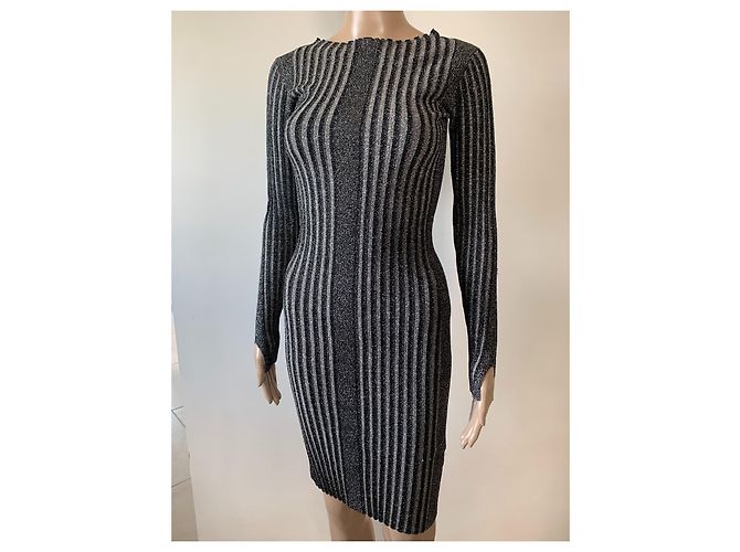 By Malene Birger Ellos Kleid Schwarz Silber Viscose - Ansicht 3