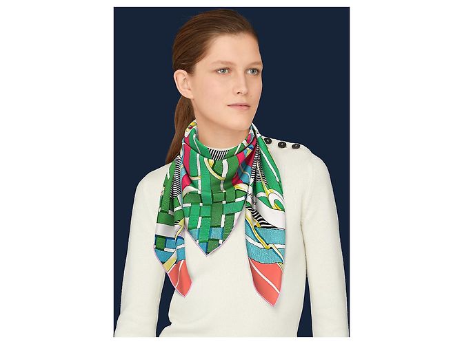 Hermès HERMES CARRE 90 "MARS A JOUETS CHEMISE" Multicolore - vista 2