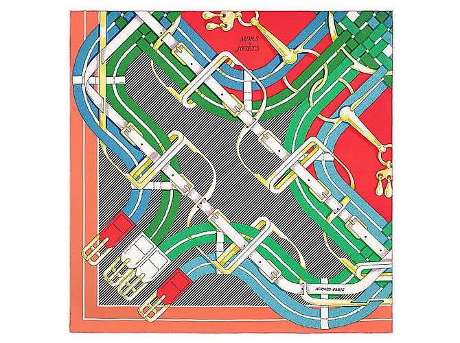 Hermès HERMES CARRE 90 "MARS A JOUETS CHEMISE" Multicolore - vista 4