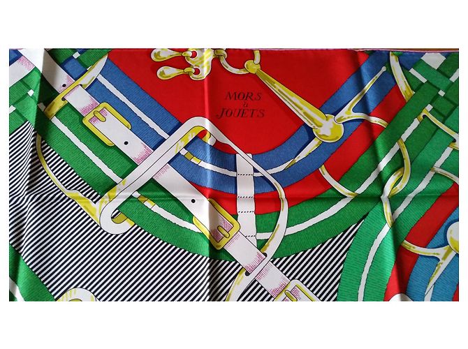 Hermès HERMES CARRE 90 "MARS A JOUETS CHEMISE" Multicolore - vista 5