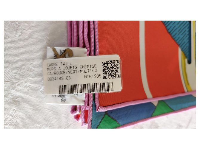 Hermès HERMES CARRE 90 "MARS A JOUETS CHEMISE" Multicolore - vista 6