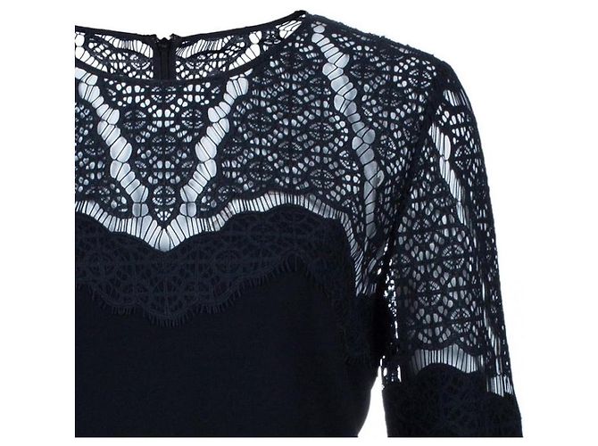 Diane Von Furstenberg DvF Dahlia Spitzenkleid in Schwarz - Ansicht 3