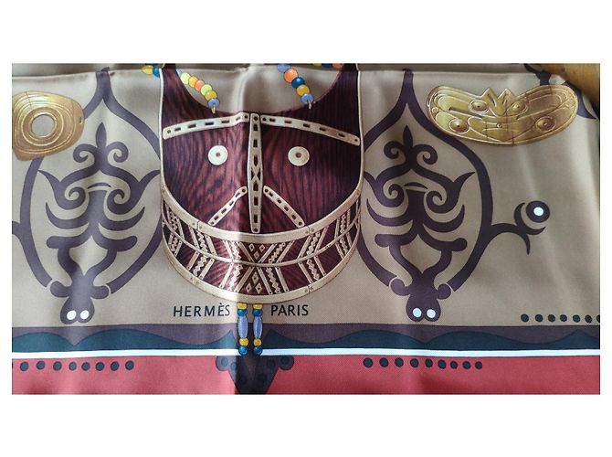 Hermès HERMES CARRE 90 LE REGARD DE L'ARCTIQUE Multicolore - vista 5