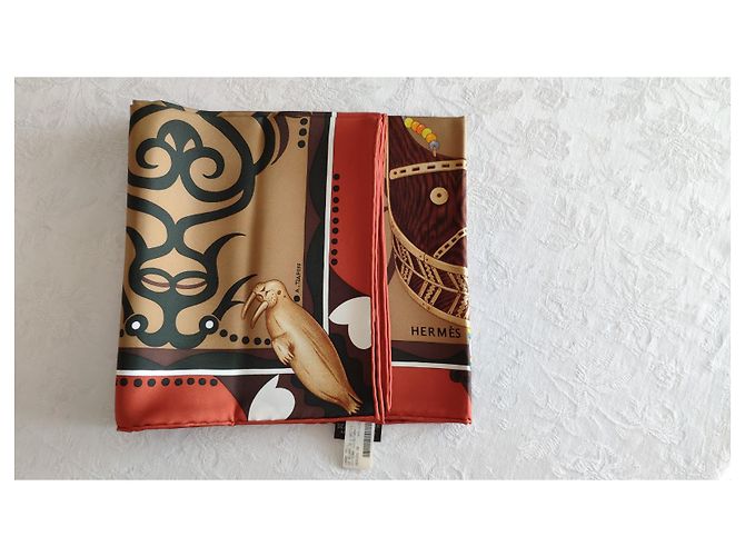 Hermès HERMES CARRE 90 LE REGARD DE L'ARCTIQUE Multicolore - vista 7