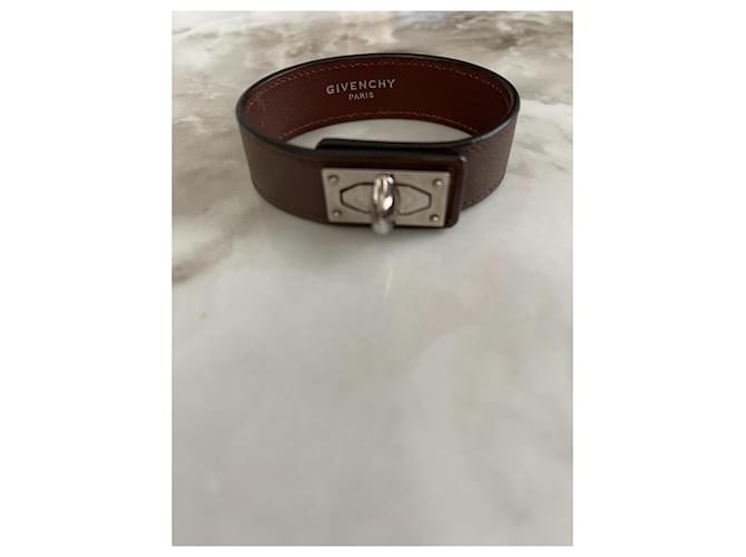 Bracciale rigido Givenchy Shark in pelle marrone scuro - vista 10