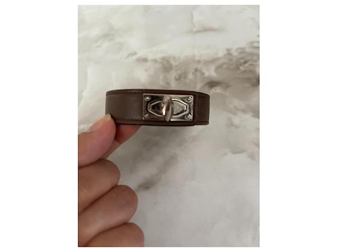 Bracciale rigido Givenchy Shark in pelle marrone scuro - vista 11